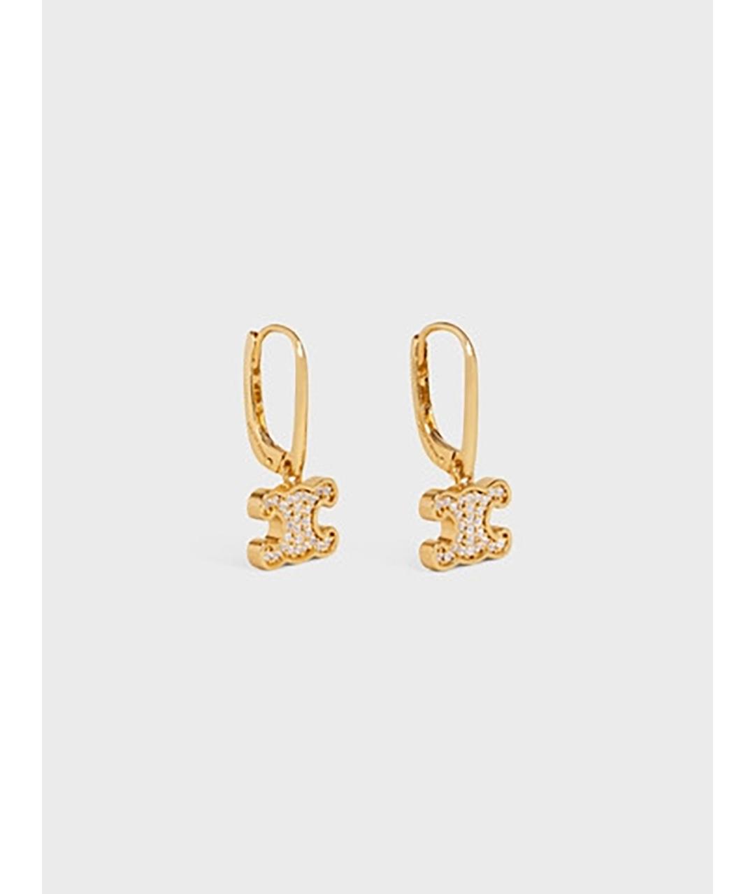 CELINE Золотые металлические серьги, фото 2