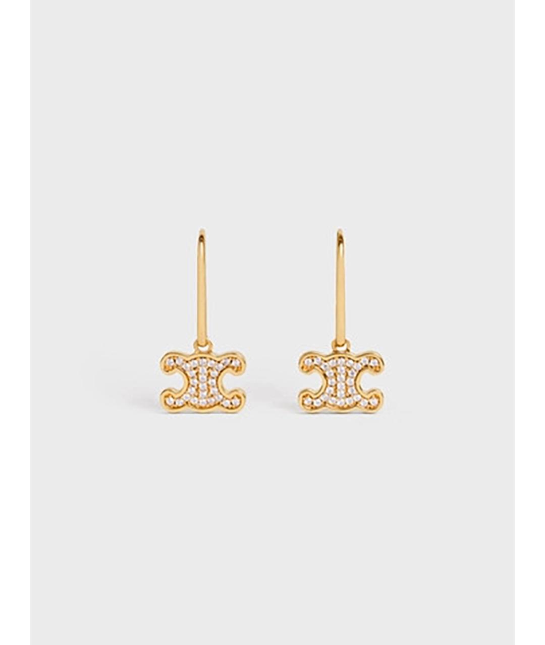 CELINE Золотые металлические серьги, фото 4