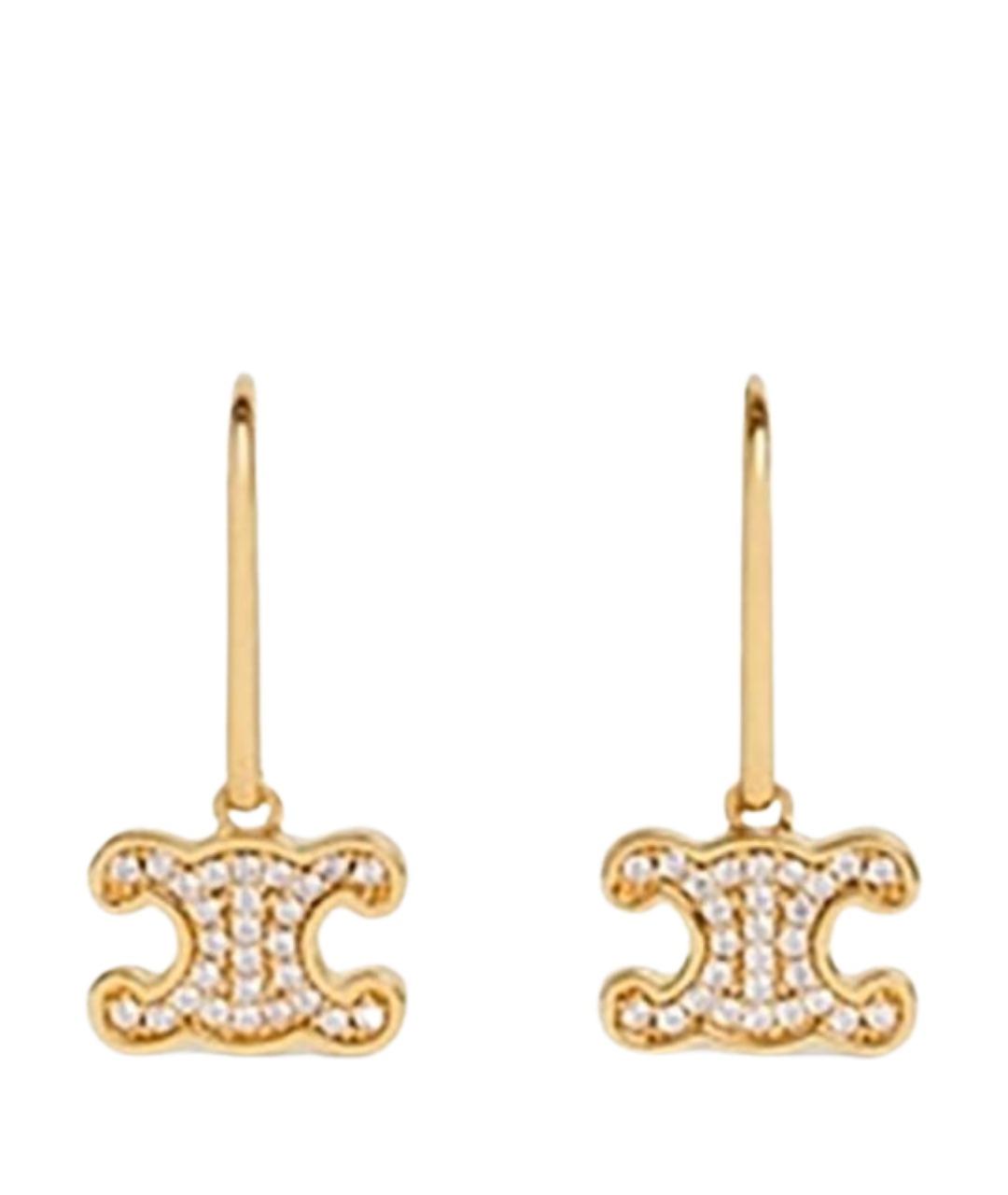 CELINE Золотые металлические серьги, фото 1