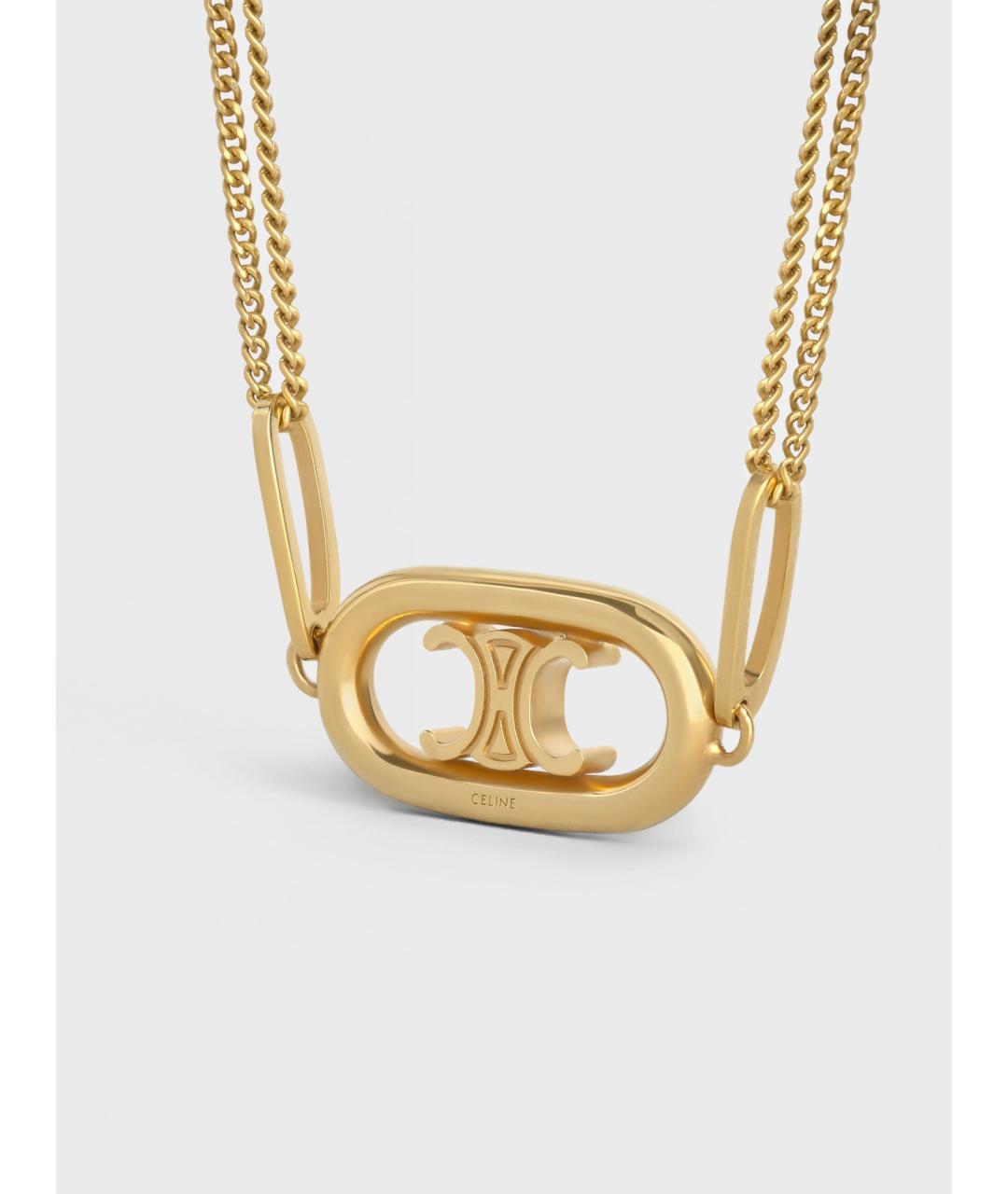 CELINE Золотая металлическая подвеска, фото 3