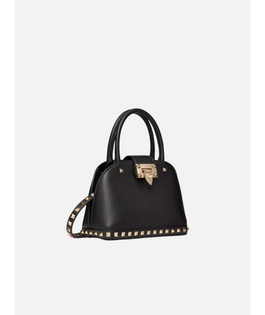 VALENTINO Черная кожаная сумка тоут, фото 2