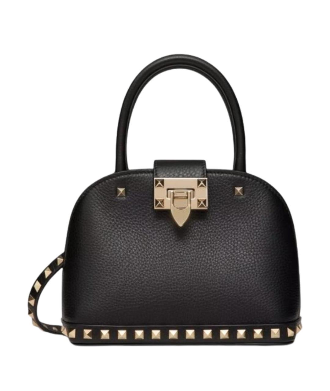 VALENTINO Черная кожаная сумка тоут, фото 1