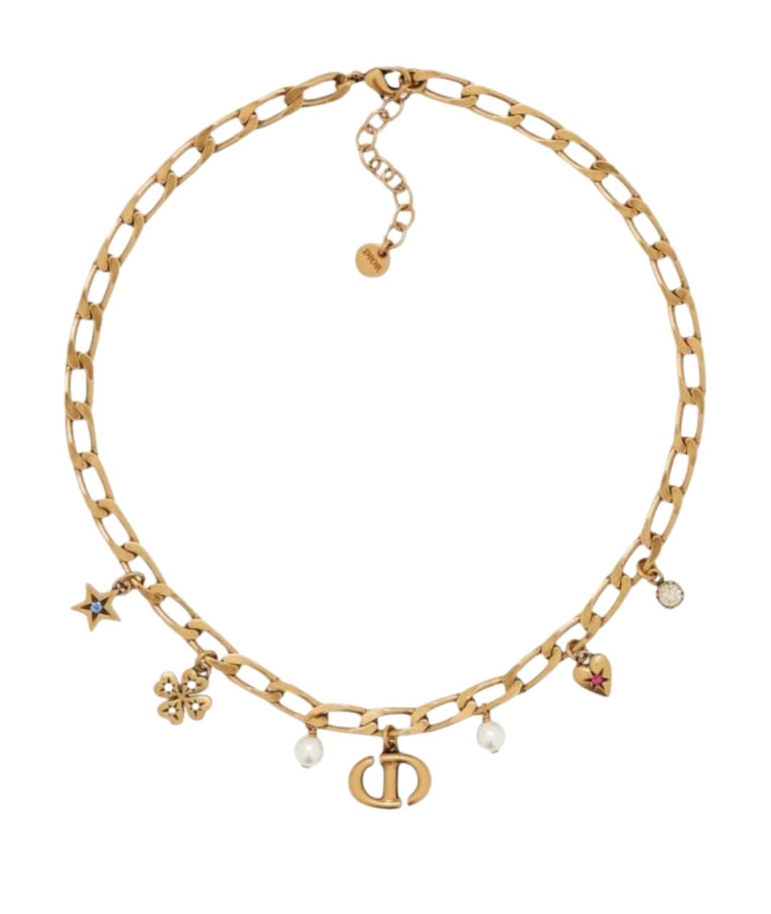 CHRISTIAN DIOR Золотое металлическое колье, фото 1