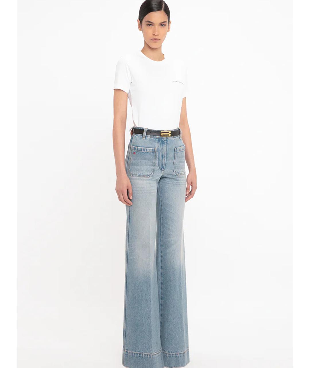 VICTORIA BECKHAM Голубые джинсы клеш, фото 2