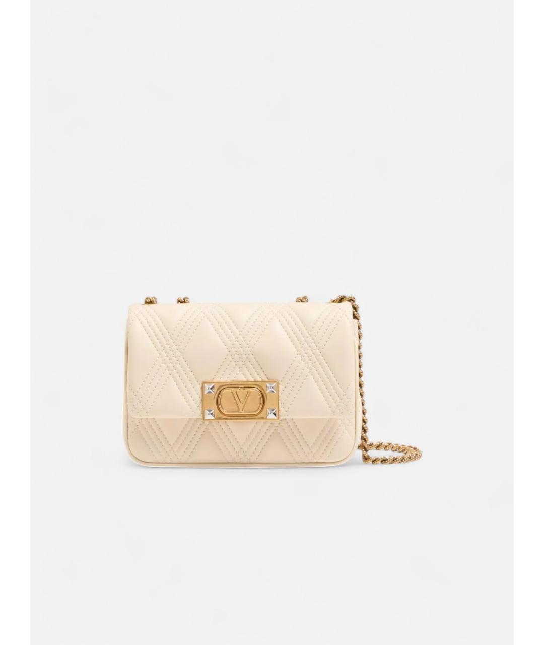 VALENTINO Белая кожаная сумка через плечо, фото 4