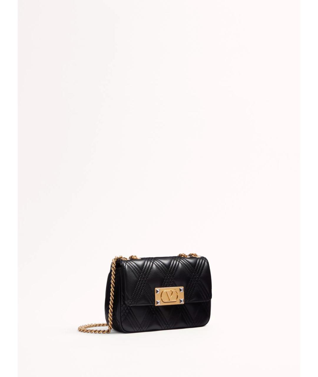 VALENTINO Черная кожаная сумка через плечо, фото 3
