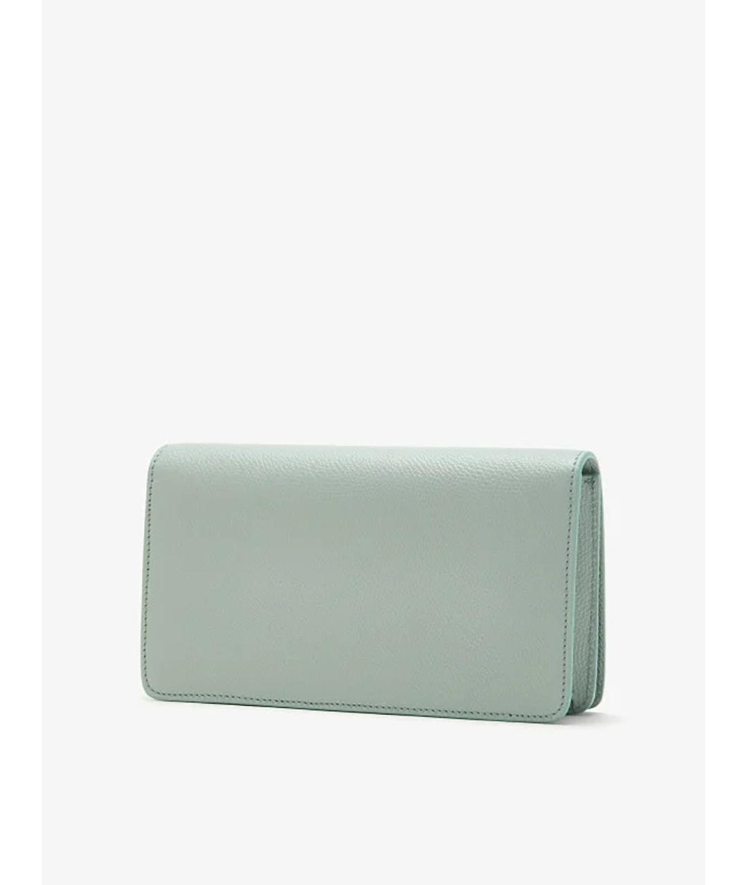 VALENTINO Бирюзовая кожаная сумка через плечо, фото 3