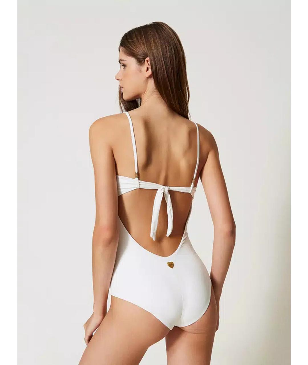 TWIN-SET Белый полиамидовый купальник, фото 4