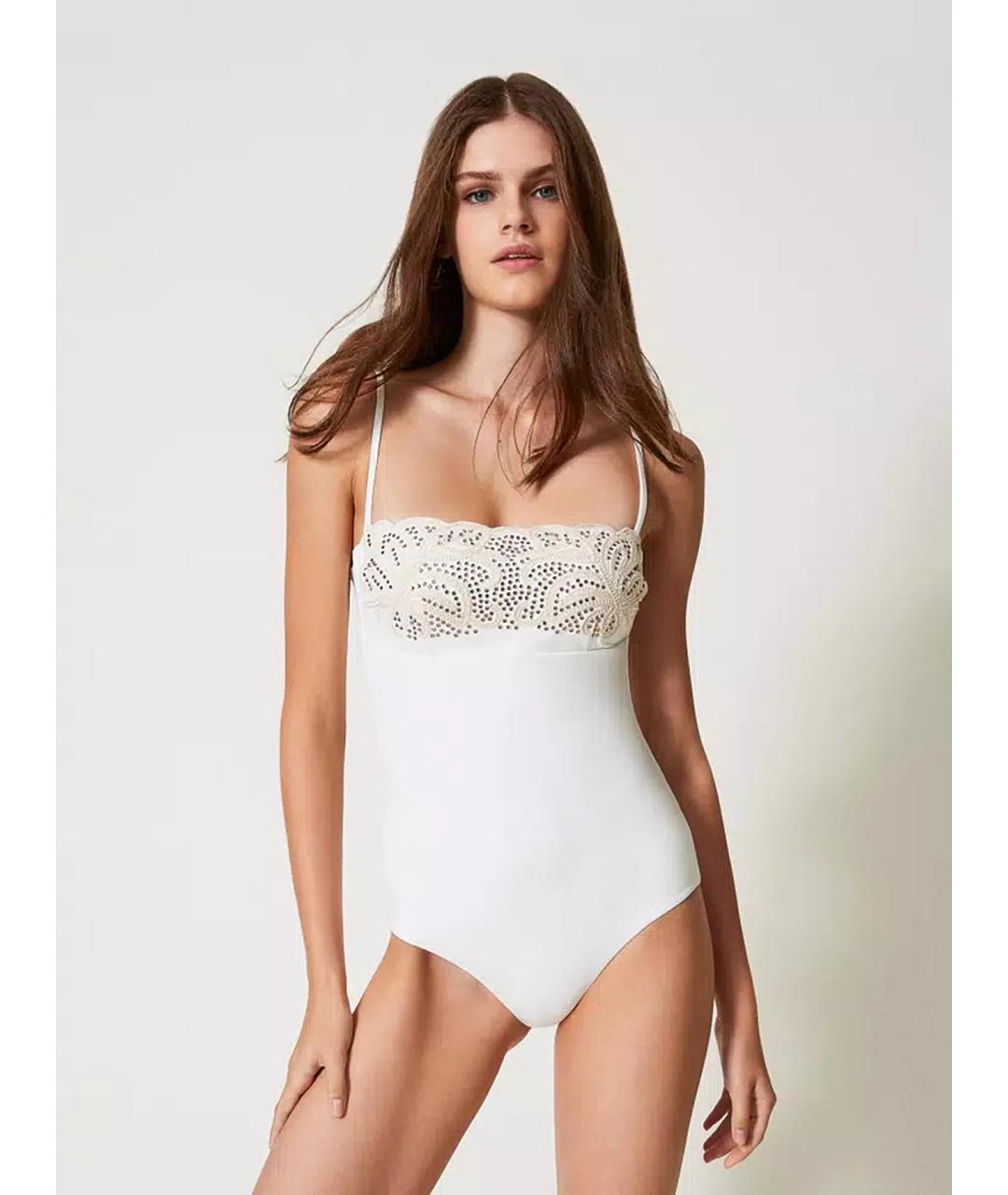 TWIN-SET Белый полиамидовый купальник, фото 2