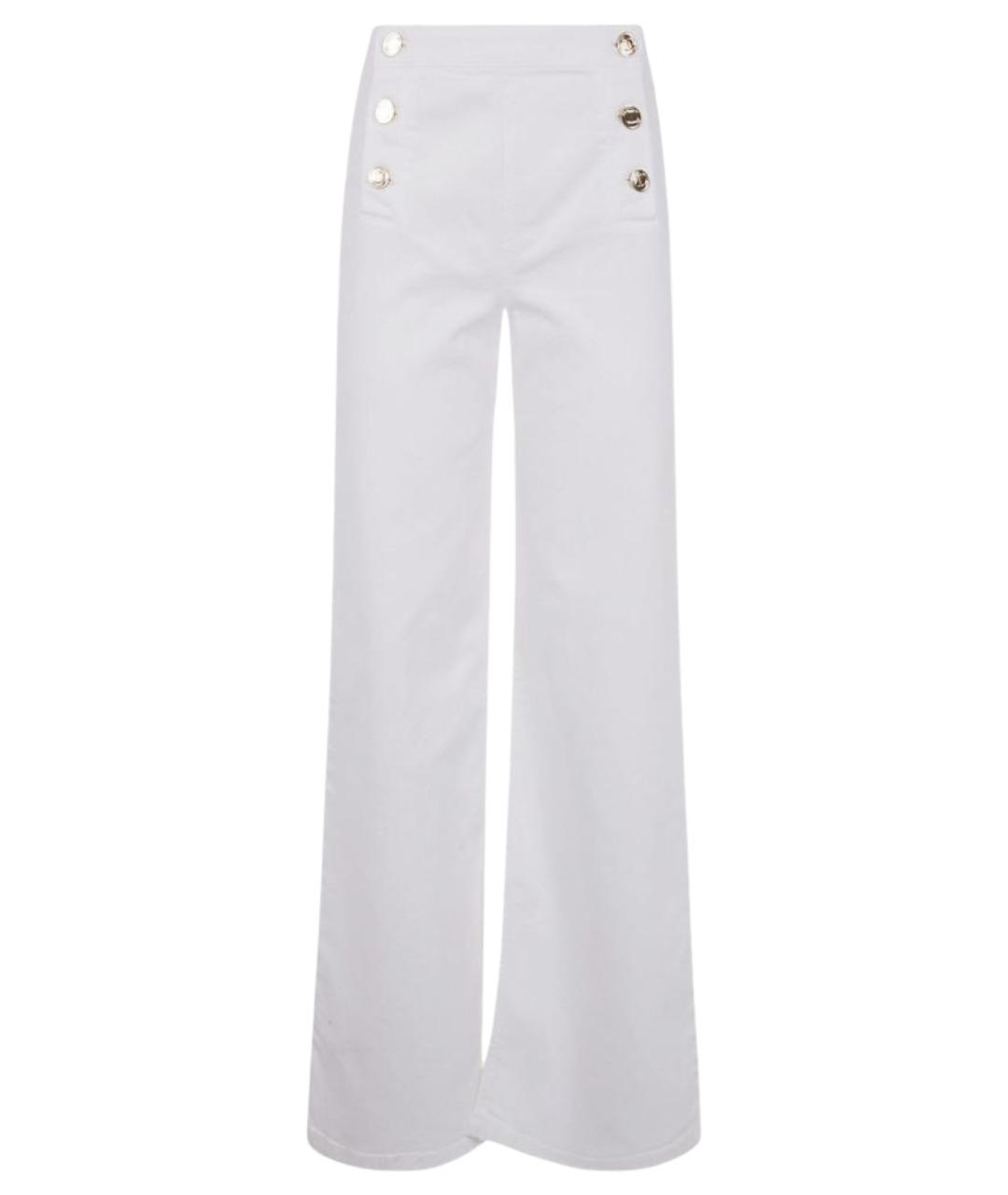 TWIN-SET Белые хлопковые джинсы клеш, фото 1
