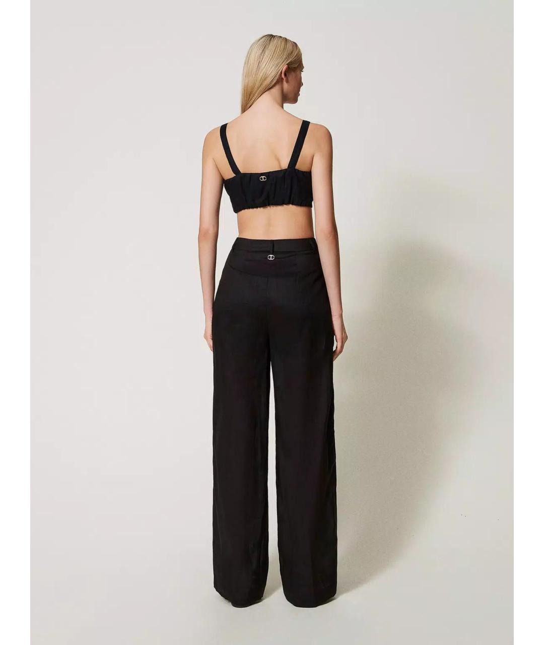 TWIN-SET Черные брюки широкие, фото 3