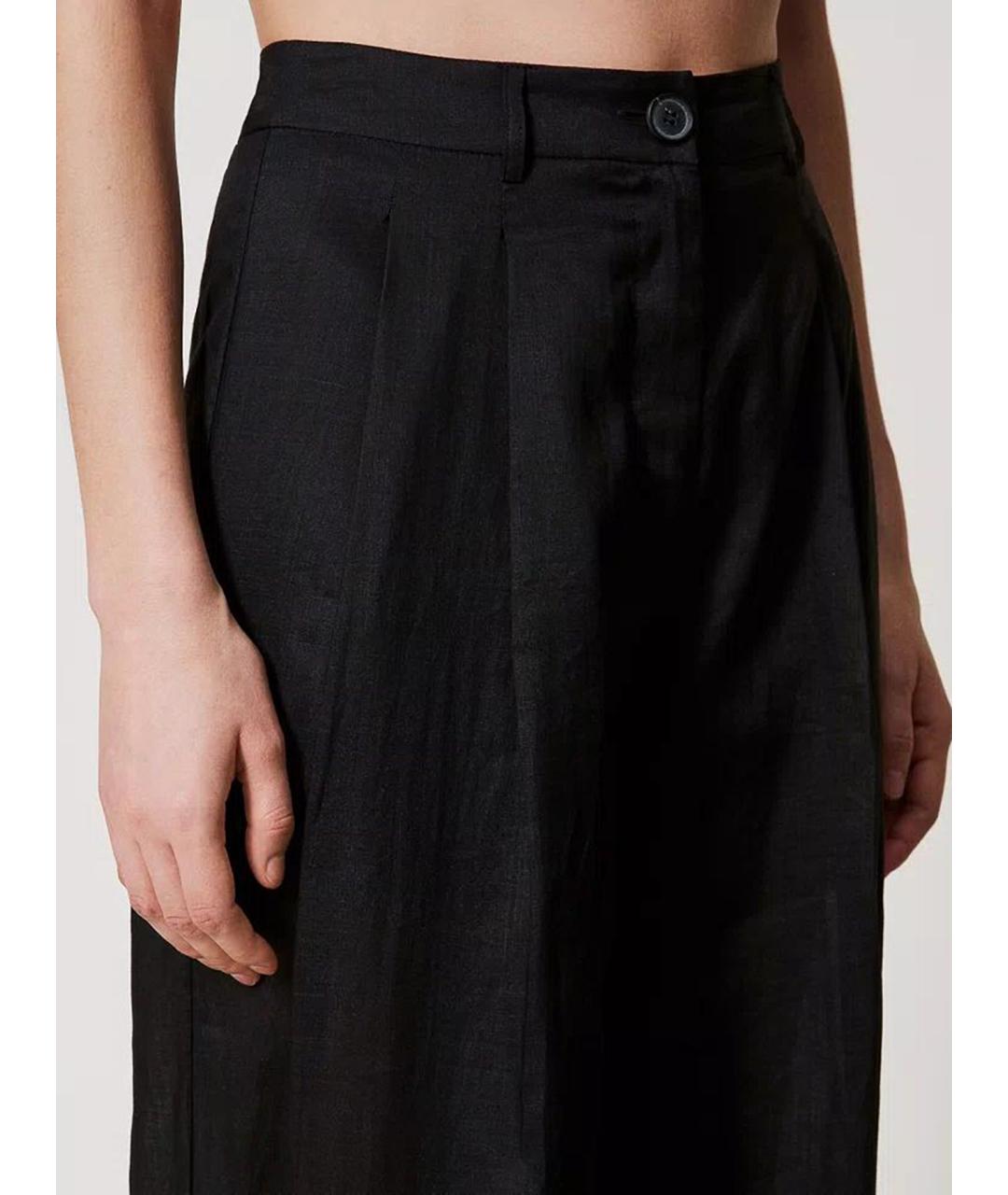 TWIN-SET Черные брюки широкие, фото 4