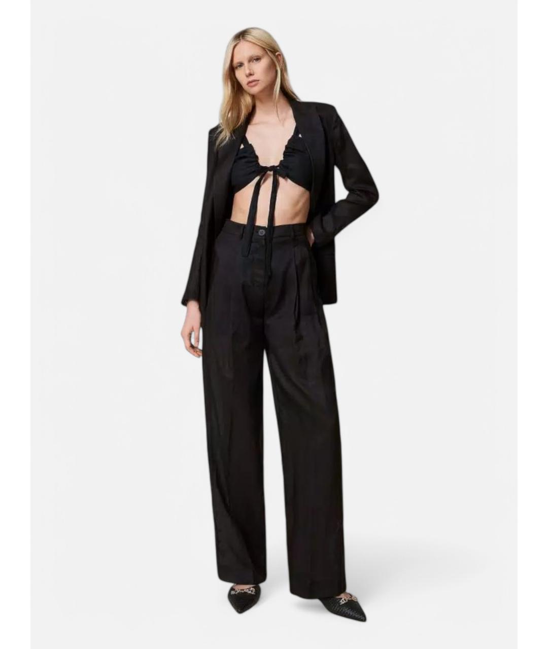 TWIN-SET Черные брюки широкие, фото 5