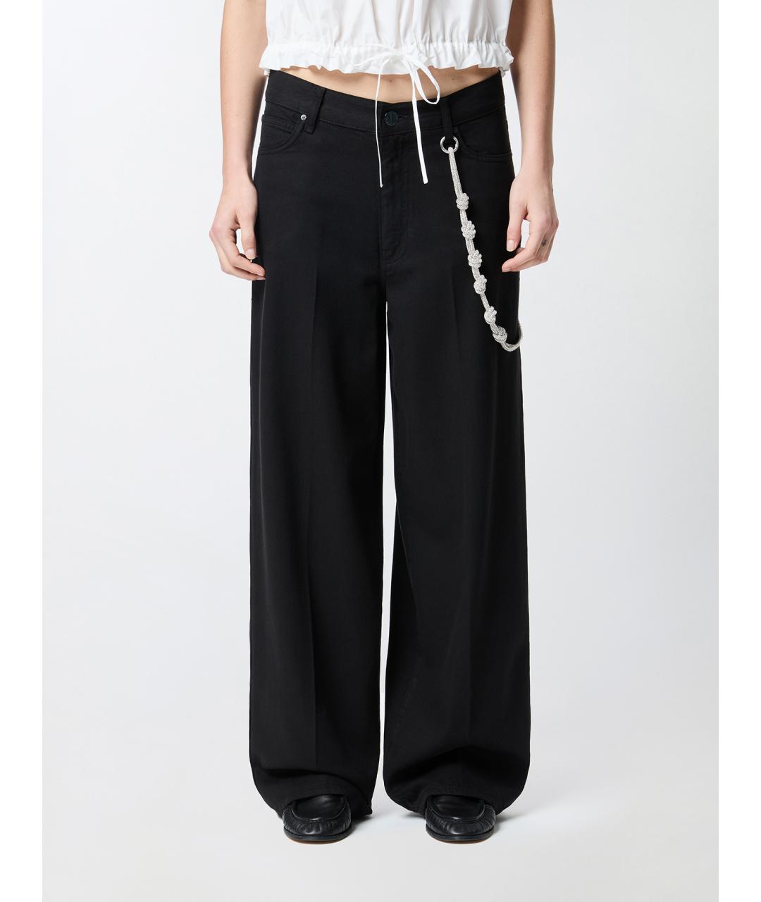 PINKO Черные хлопковые прямые джинсы, фото 3