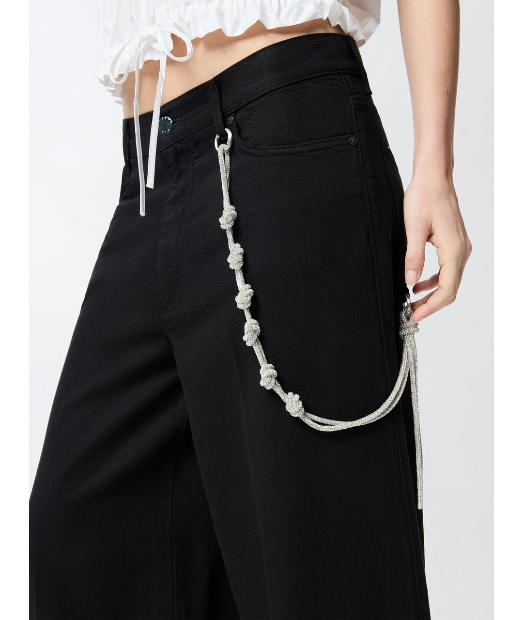 PINKO Черные хлопковые прямые джинсы, фото 5