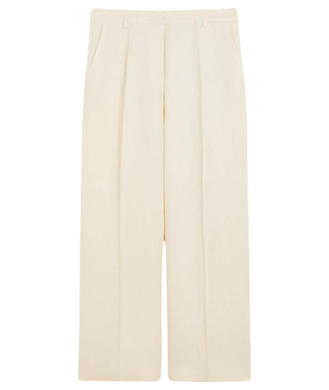 WEEKEND MAX MARA Бежевые хлопко-леновые прямые джинсы, фото 1