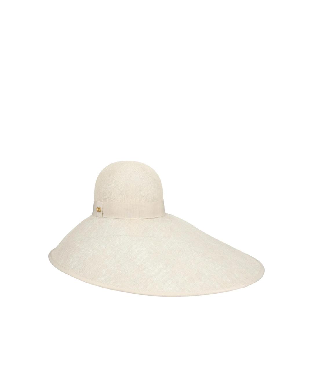 VALENTINO Бежевая льняная шляпа, фото 2