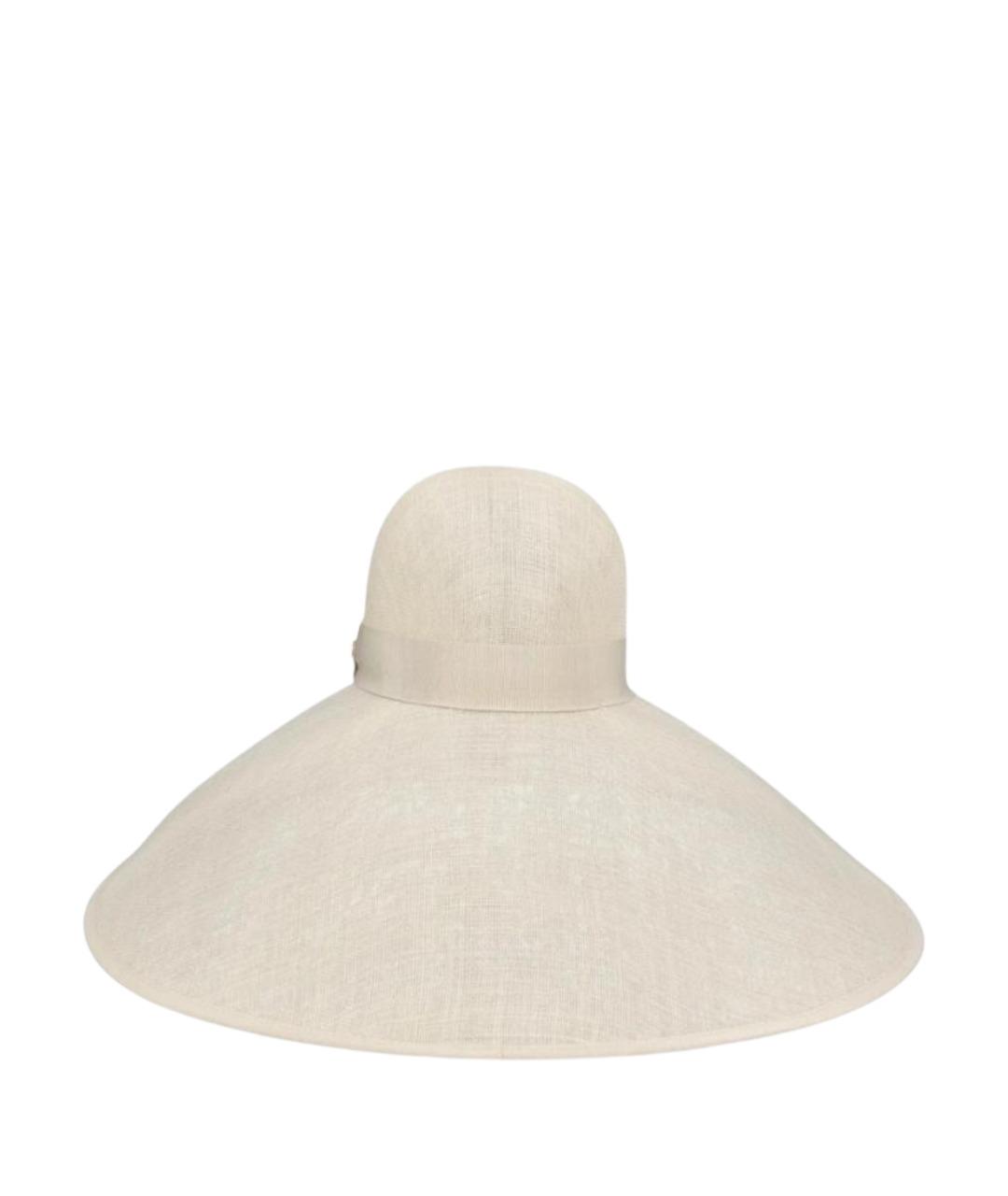 VALENTINO Бежевая льняная шляпа, фото 1