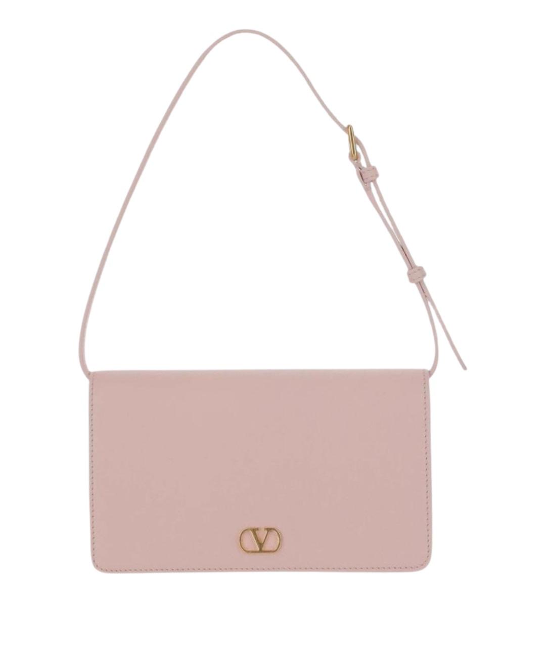 VALENTINO Розовая кожаная сумка через плечо, фото 1