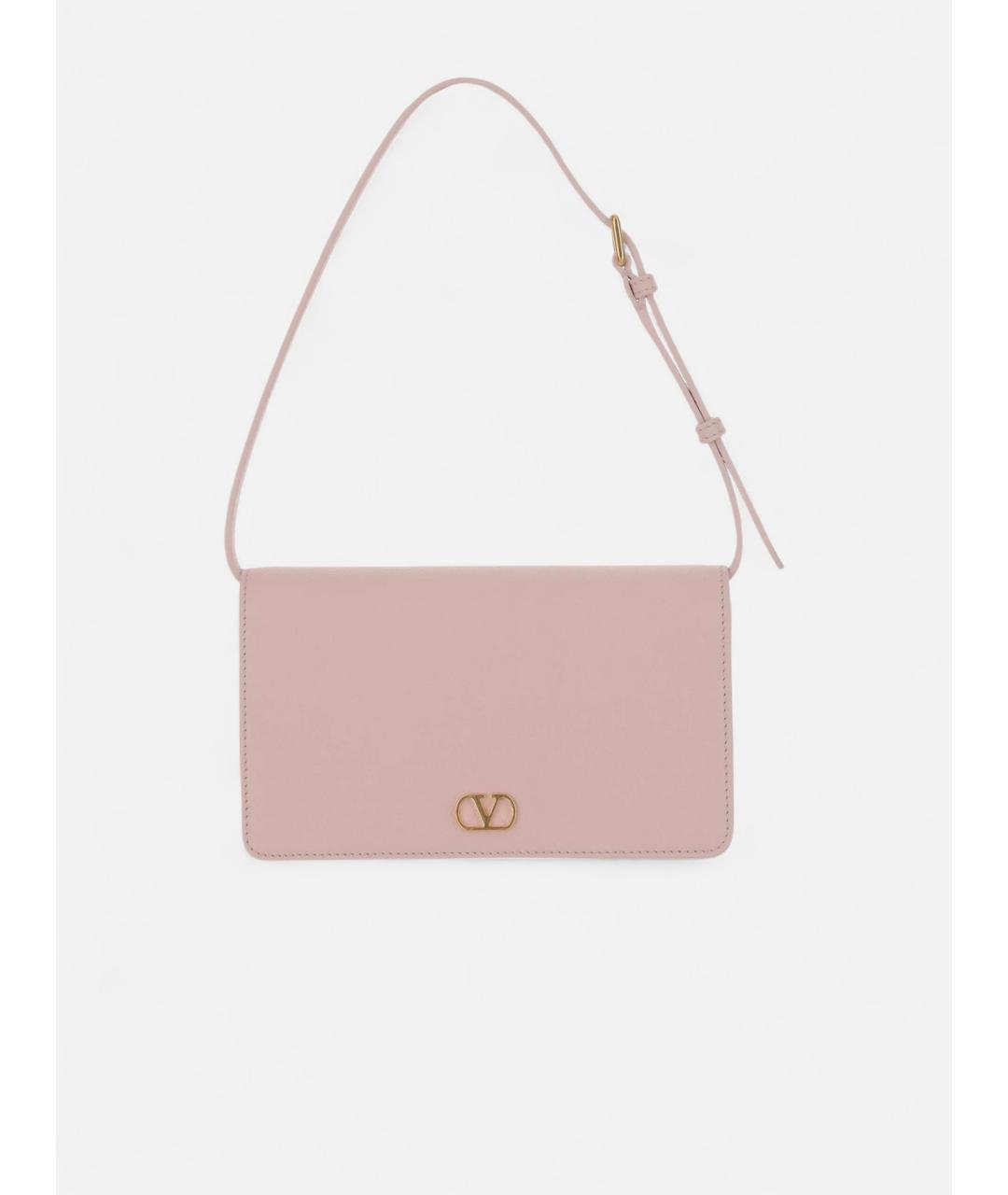 VALENTINO Розовая кожаная сумка через плечо, фото 4