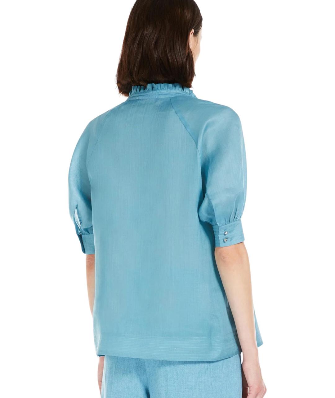 MAX MARA STUDIO Голубая полиамидовая блузы, фото 3