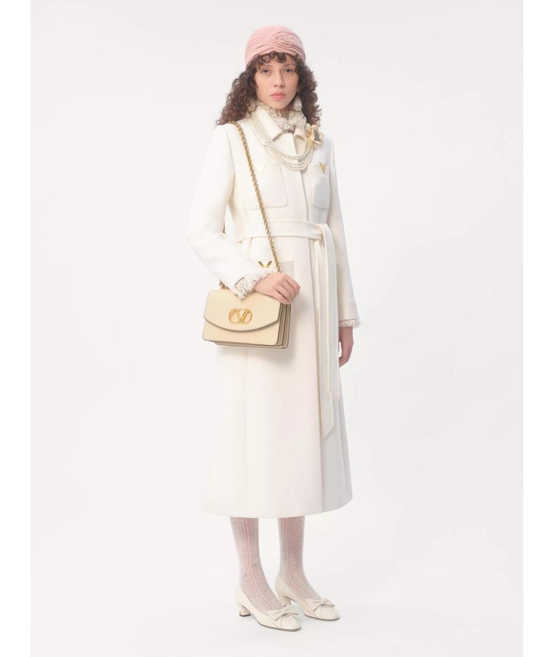 VALENTINO Белая кожаная сумка через плечо, фото 2