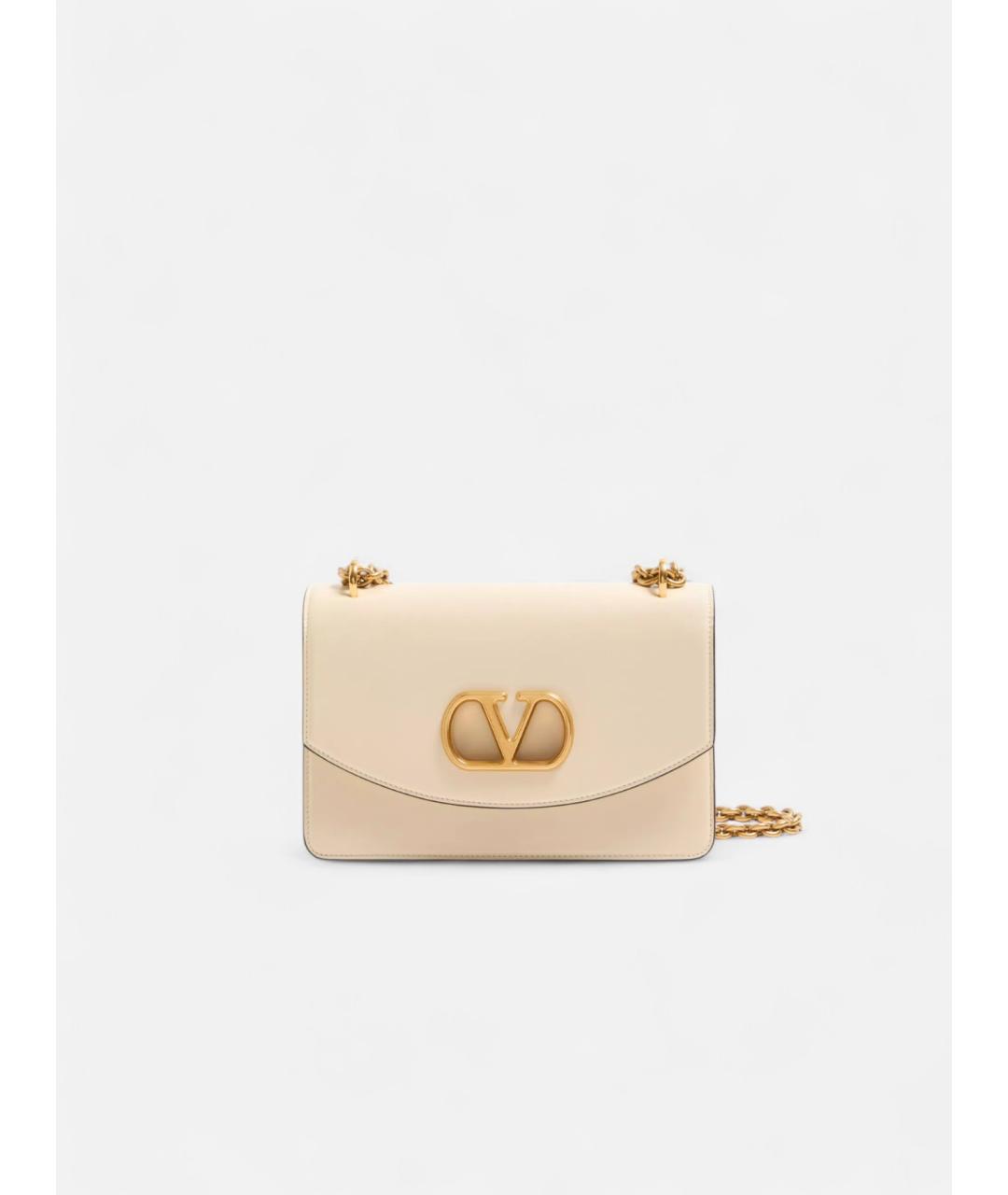 VALENTINO Белая кожаная сумка через плечо, фото 5