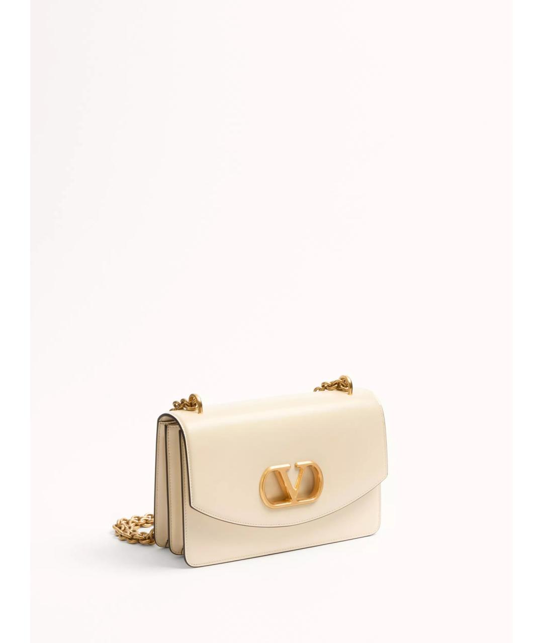 VALENTINO Белая кожаная сумка через плечо, фото 3