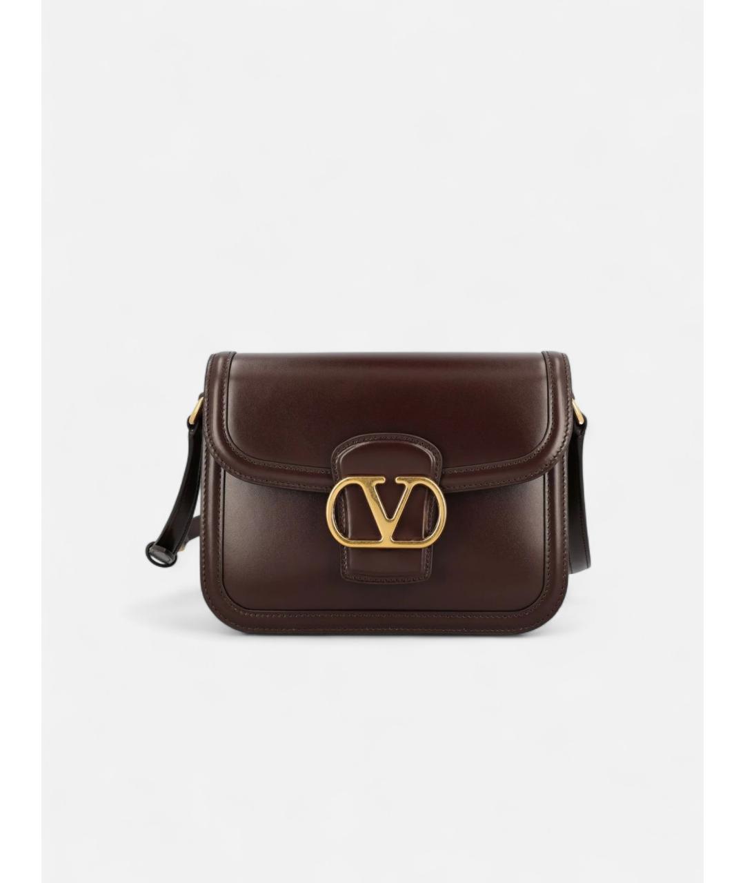 VALENTINO Коричневая кожаная сумка через плечо, фото 4