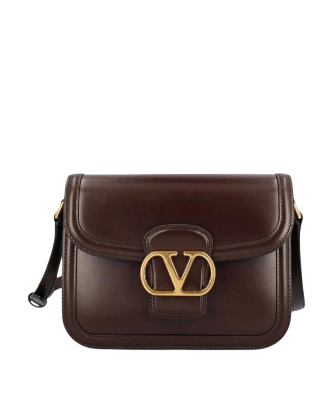 VALENTINO Коричневая кожаная сумка через плечо, фото 1
