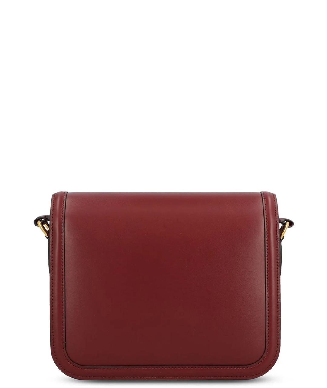 VALENTINO Бордовая кожаная сумка через плечо, фото 3