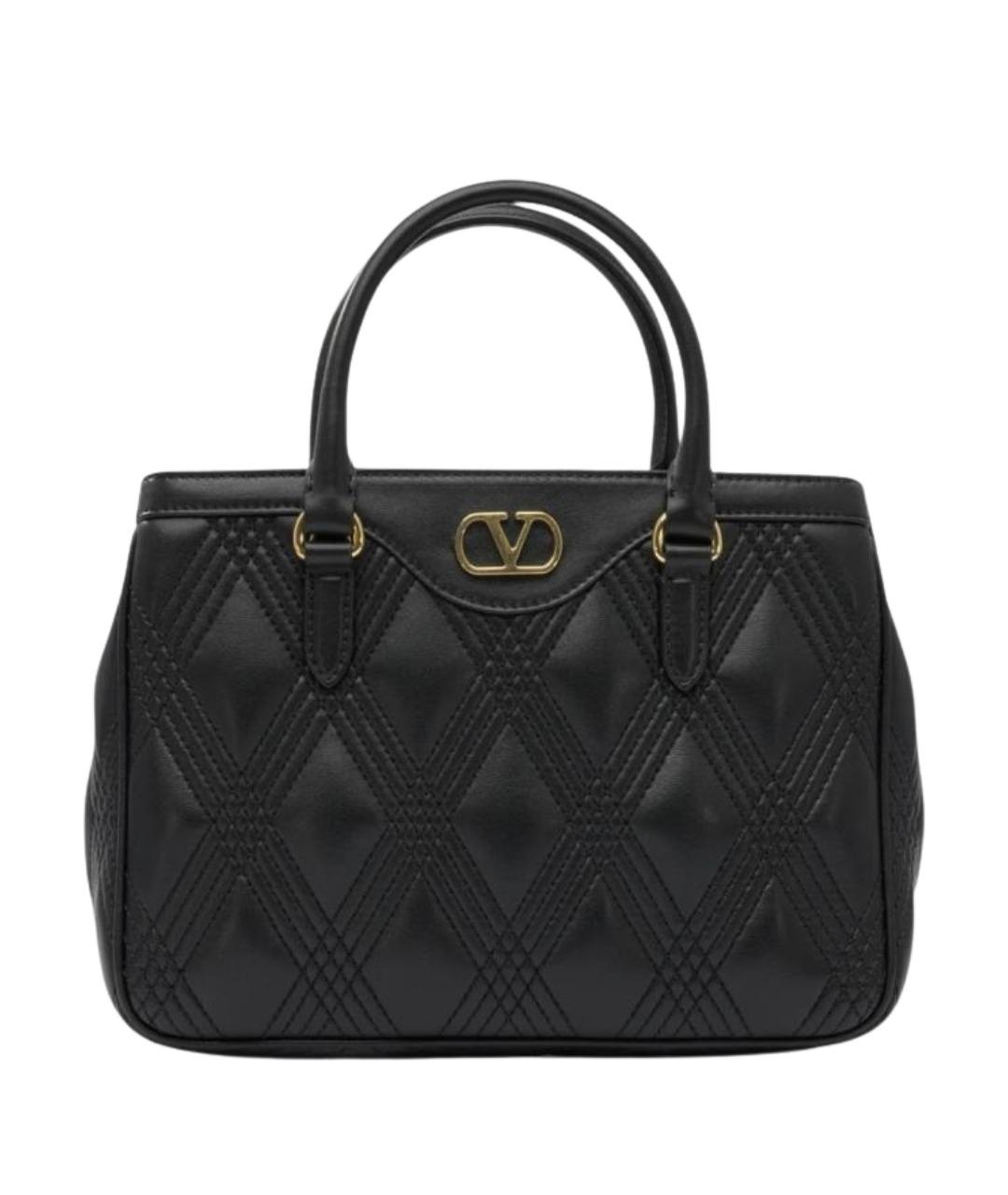 VALENTINO Черная кожаная сумка тоут, фото 1