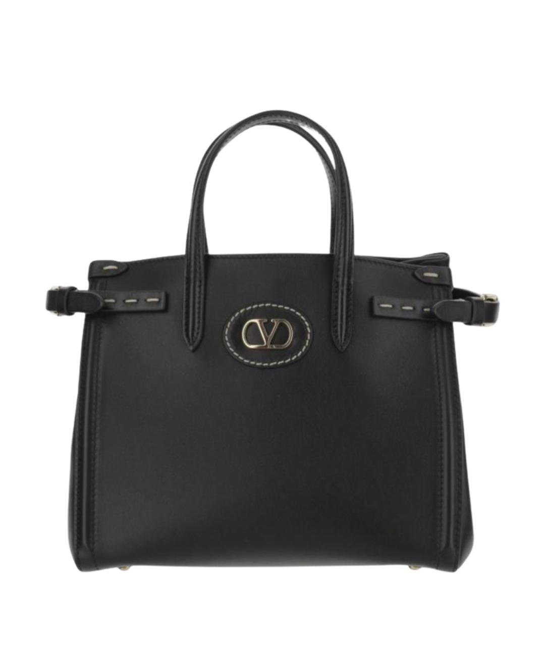 VALENTINO Черная кожаная сумка тоут, фото 1