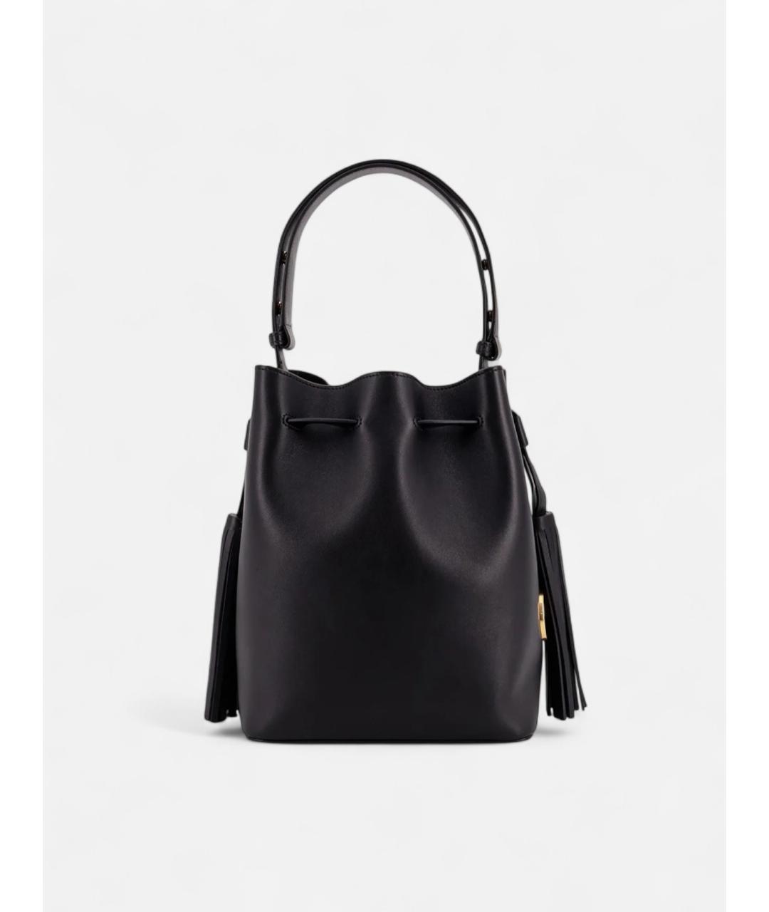 VALENTINO Черная кожаная сумка тоут, фото 4