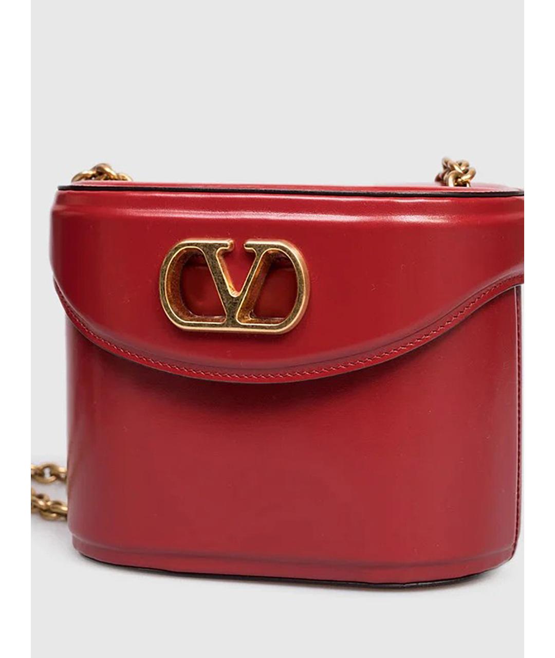 VALENTINO Красная кожаная сумка через плечо, фото 2