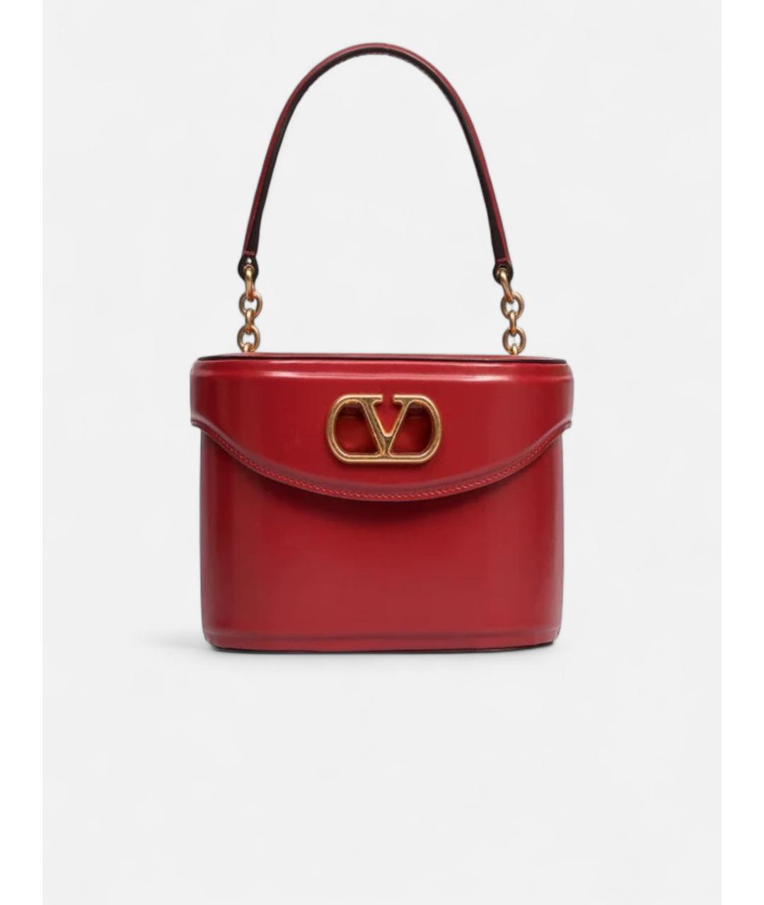 VALENTINO Красная кожаная сумка через плечо, фото 4