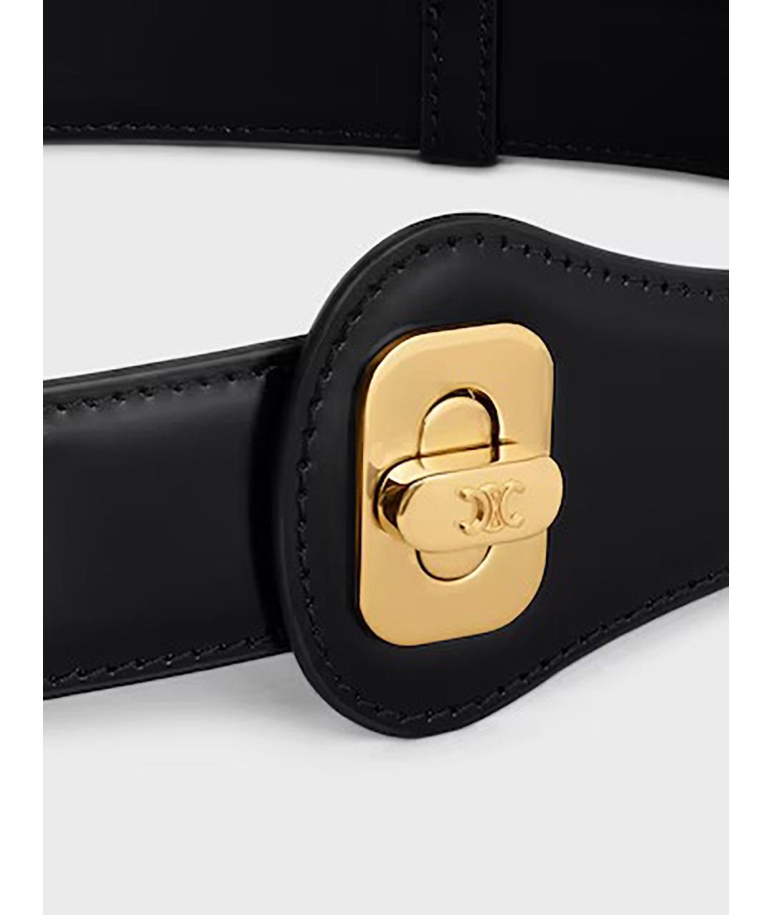 CELINE Черный кожаный ремень, фото 2