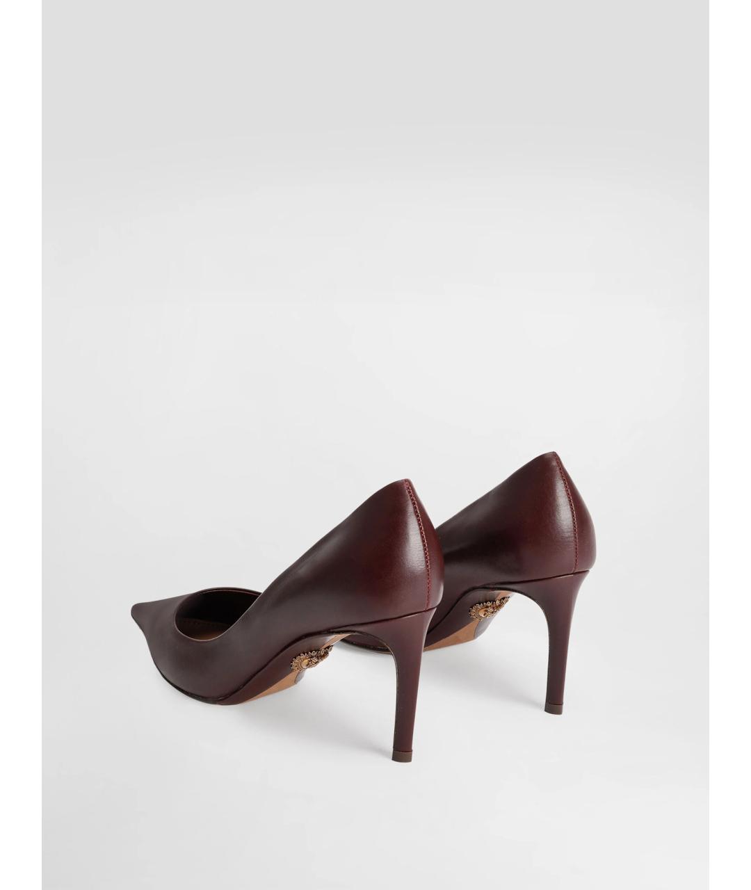 DOLCE&GABBANA Бордовые кожаные туфли, фото 3