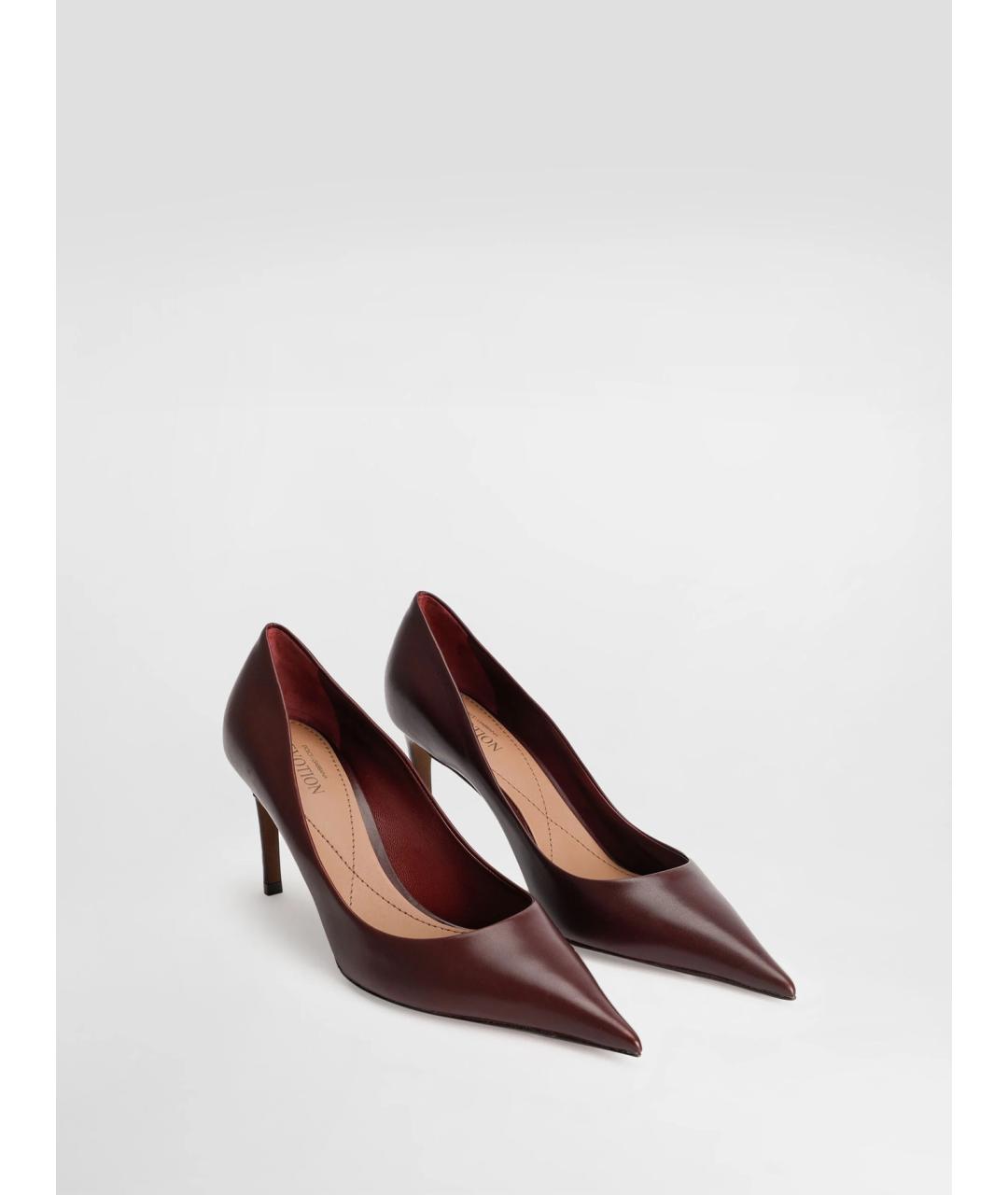 DOLCE&GABBANA Бордовые кожаные туфли, фото 2