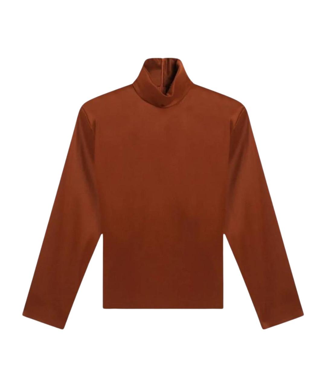 SAINT LAURENT Коричневая шелковая блузы, фото 1