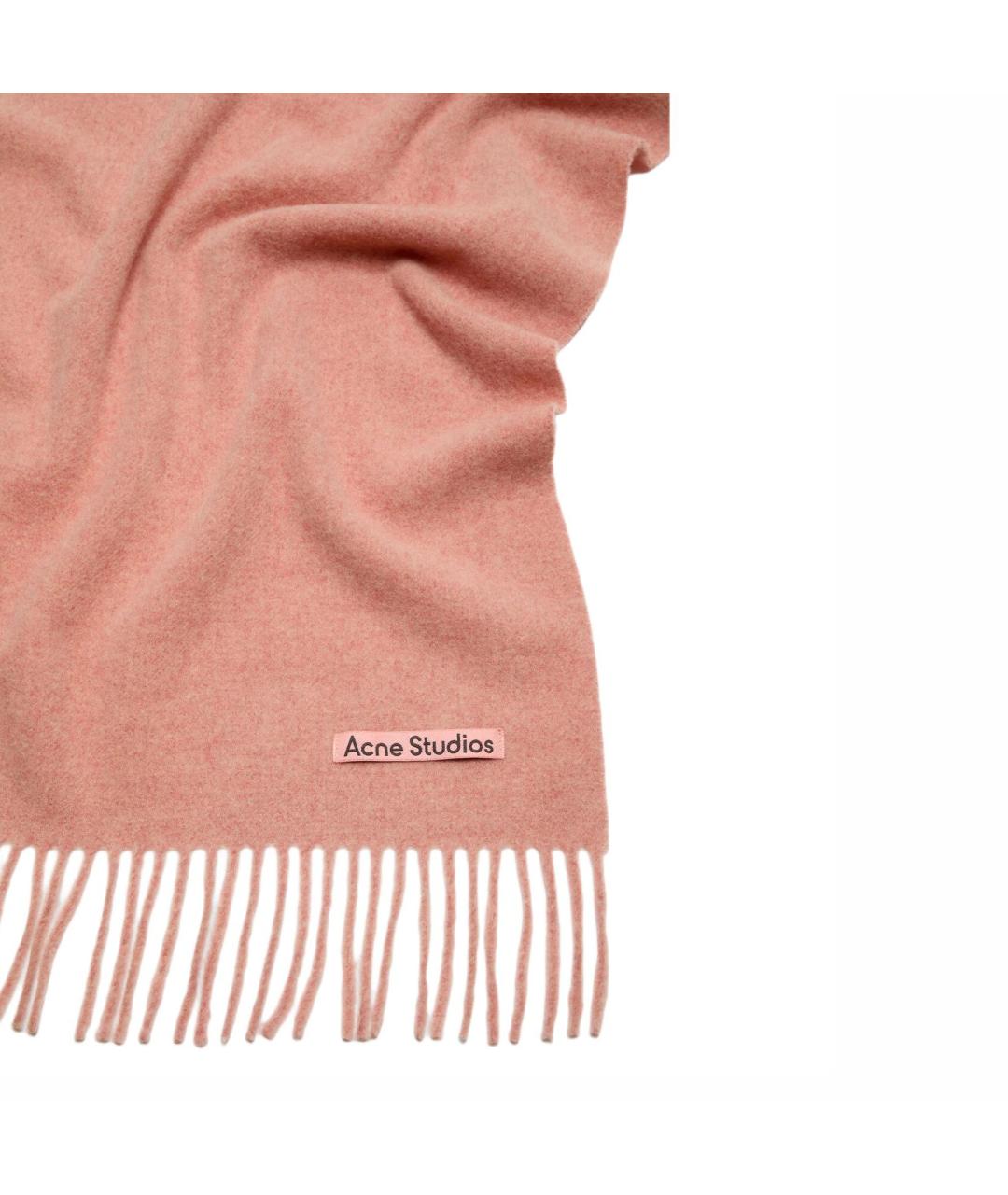 ACNE STUDIOS Коралловый шерстяной шарф, фото 3