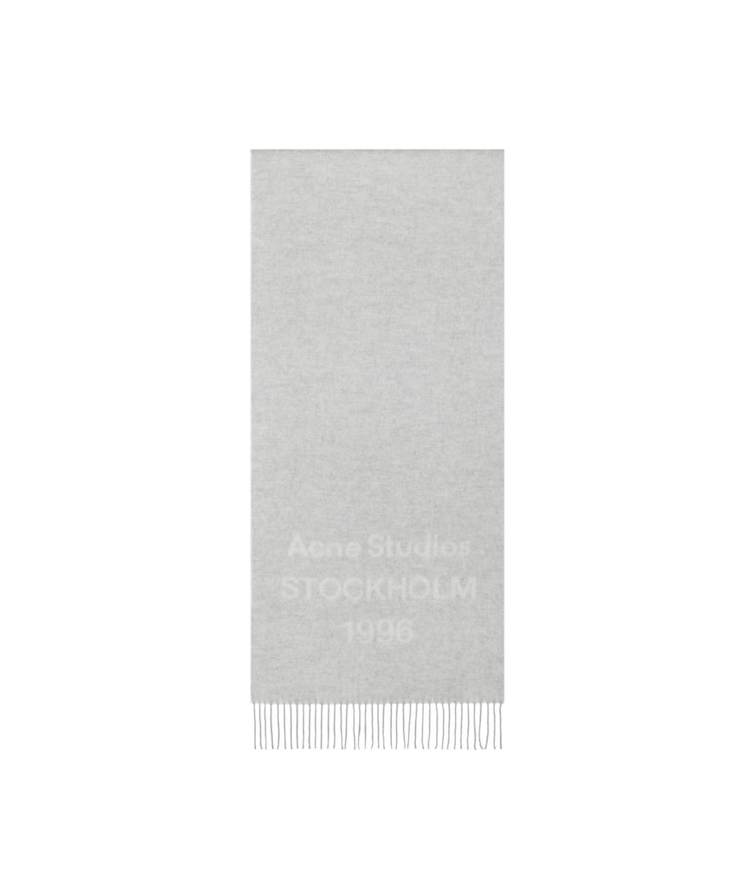 ACNE STUDIOS Серый шерстяной шарф, фото 3