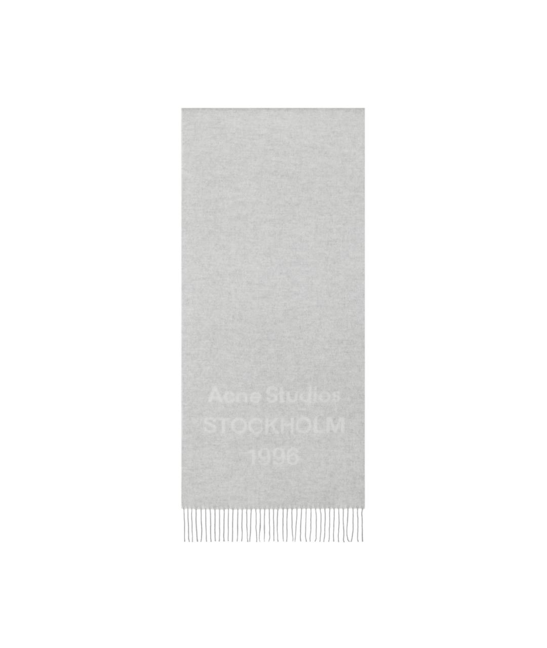 ACNE STUDIOS Серый шерстяной шарф, фото 1