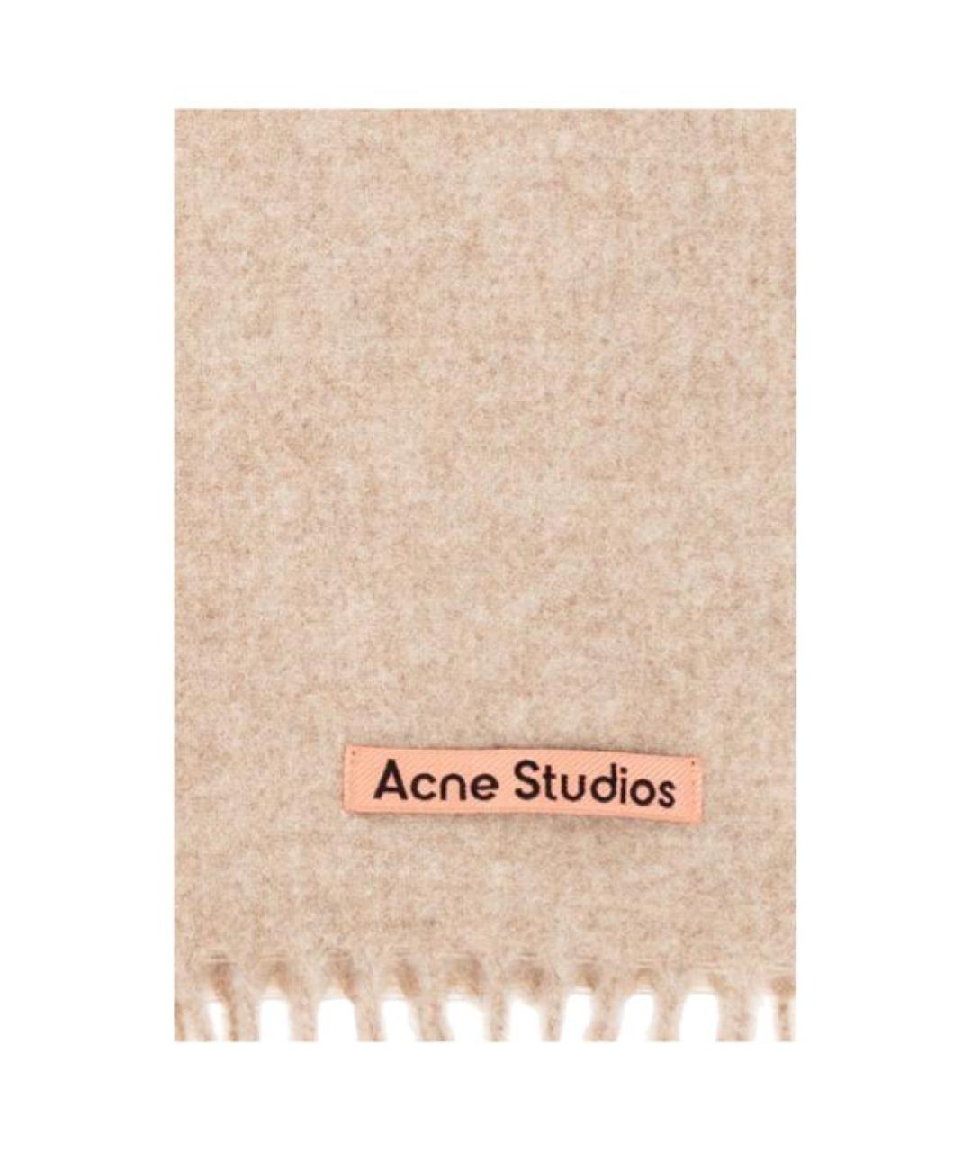 ACNE STUDIOS Бежевый шерстяной шарф, фото 4