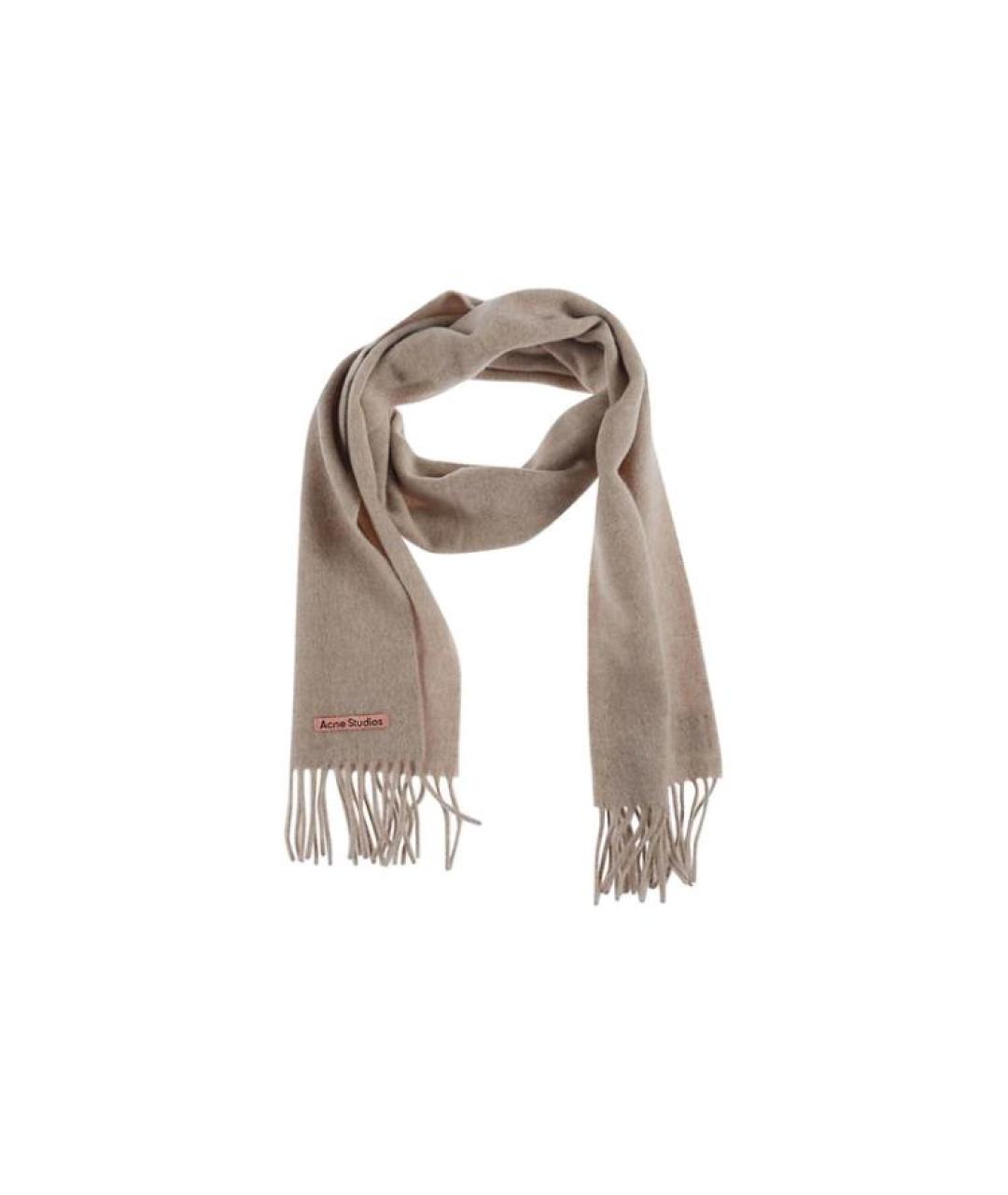 ACNE STUDIOS Бежевый шерстяной шарф, фото 3