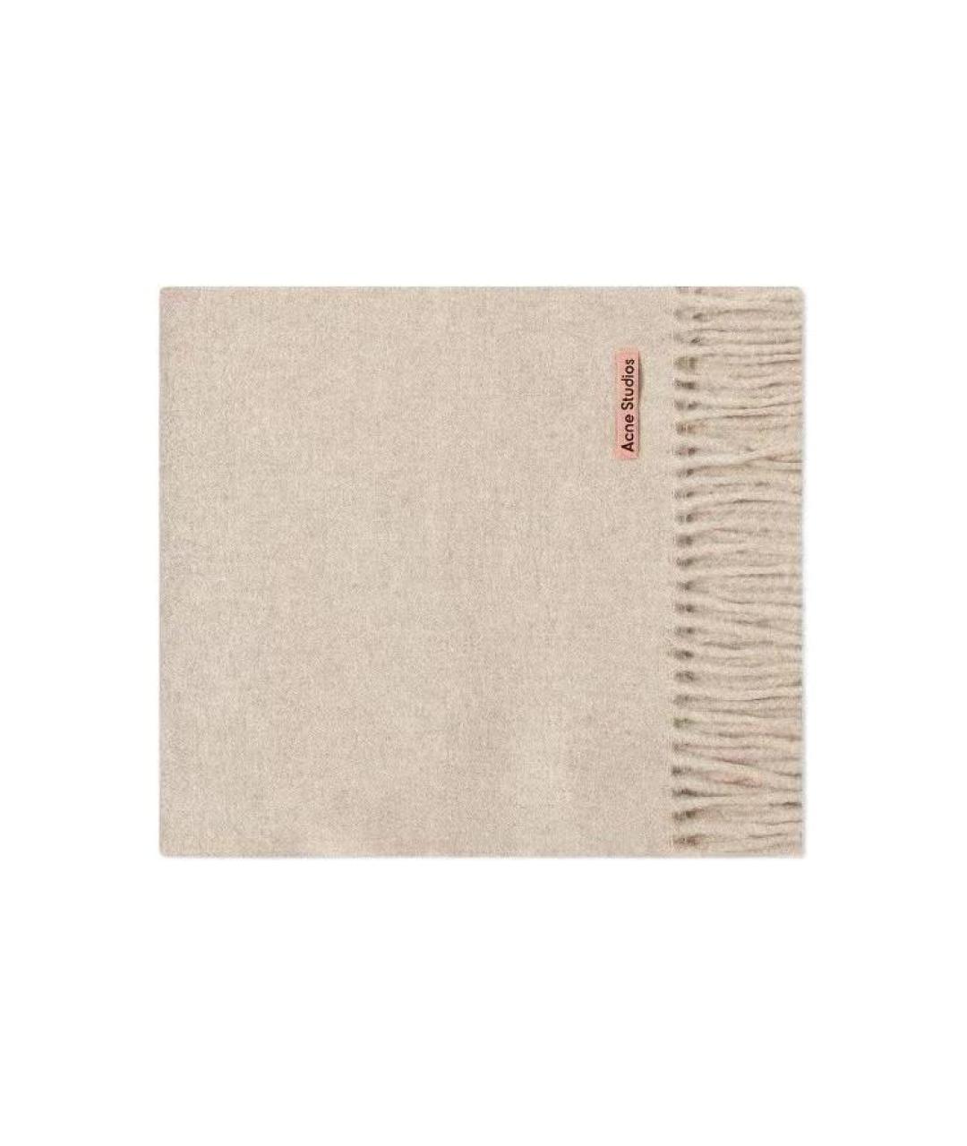 ACNE STUDIOS Бежевый шерстяной шарф, фото 2