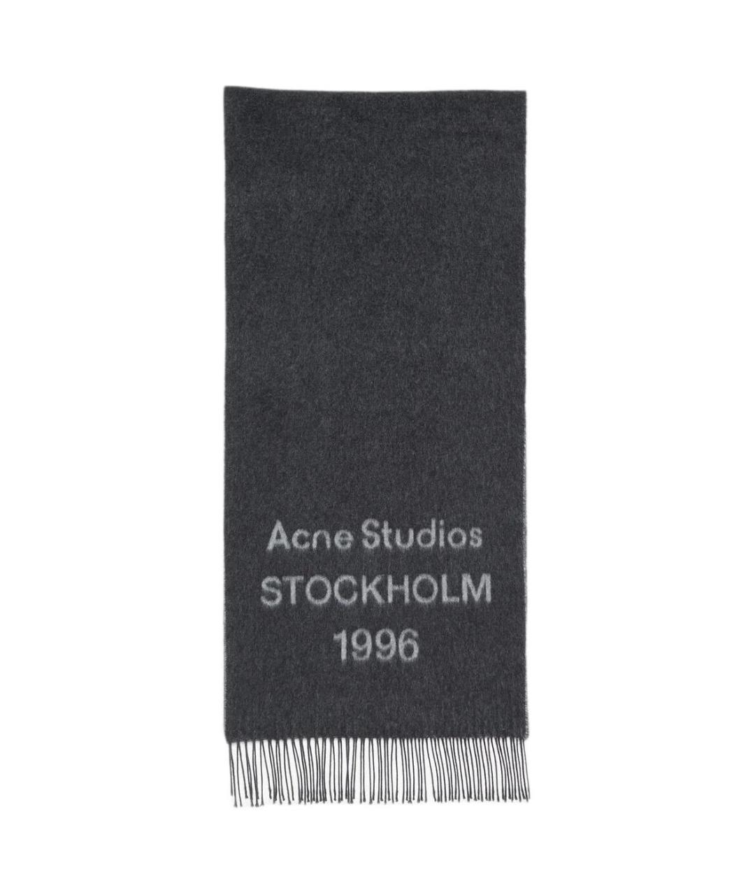 ACNE STUDIOS Черный шерстяной шарф, фото 1