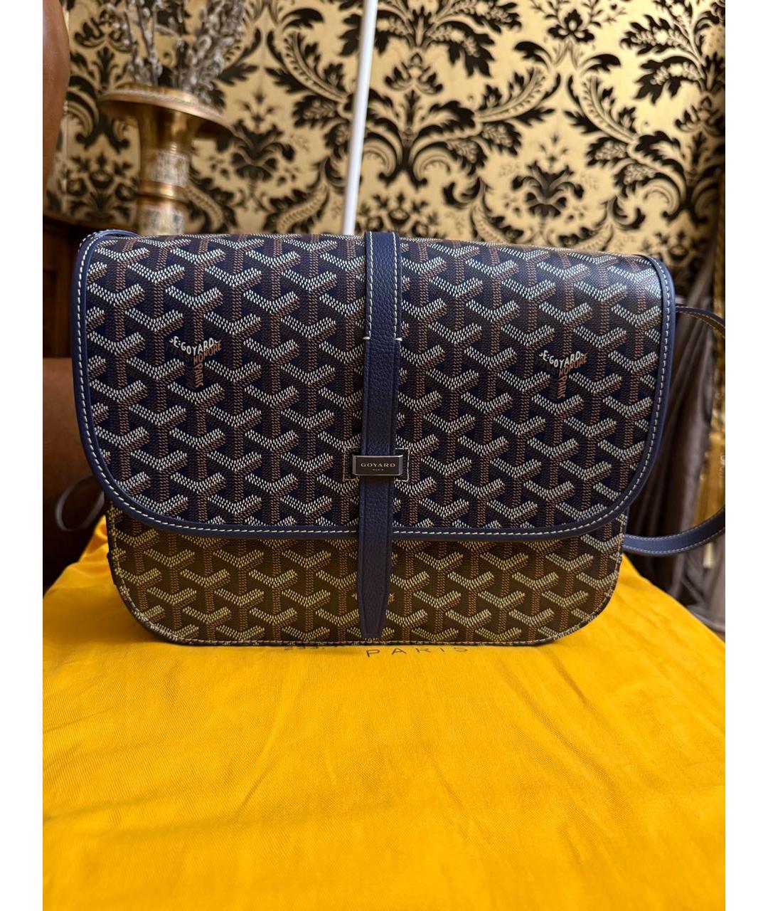 GOYARD Темно-синяя кожаная сумка на плечо, фото 5