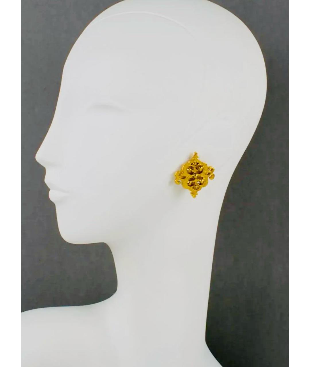 SAINT LAURENT Золотые позолоченные серьги, фото 6