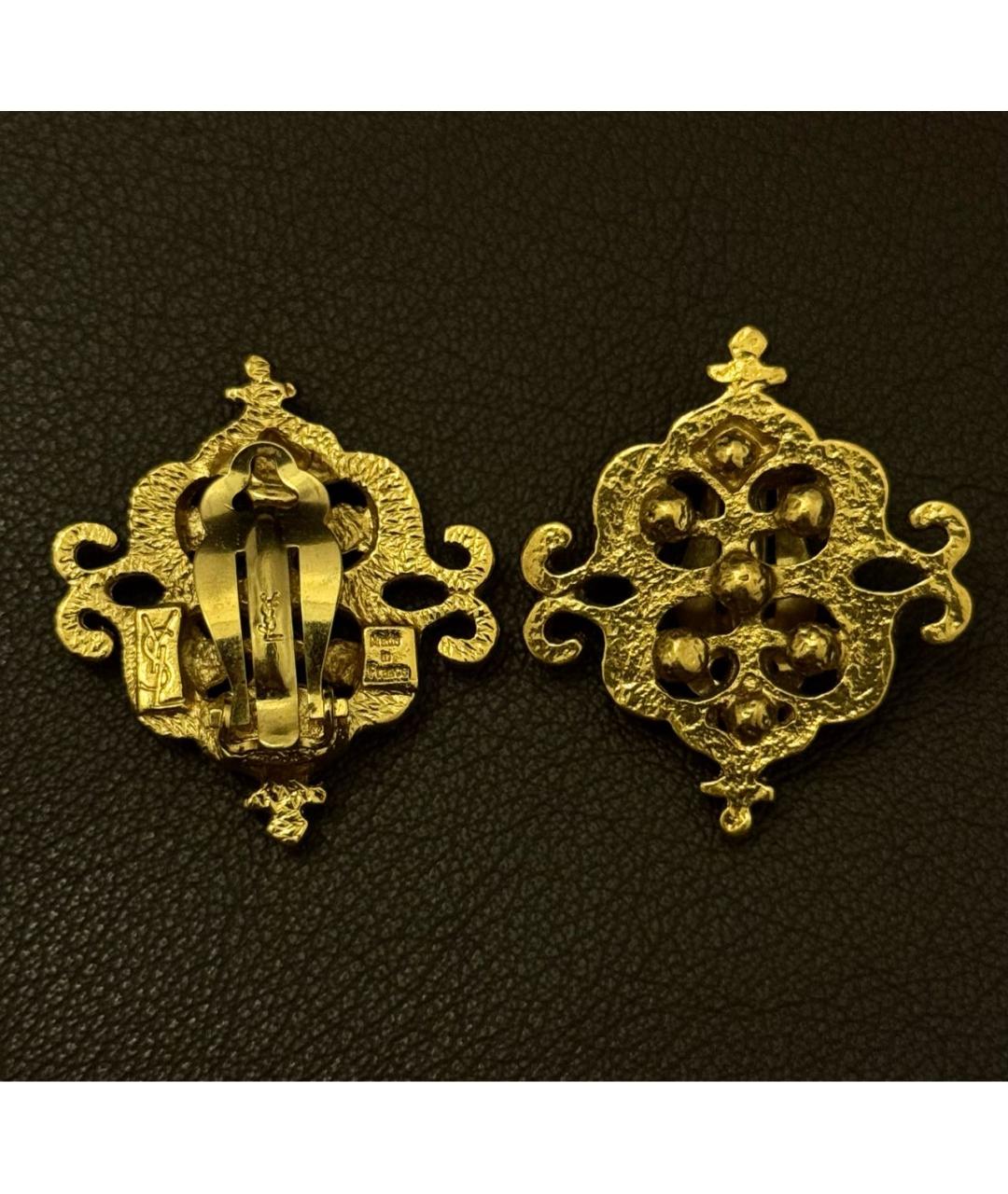 SAINT LAURENT Золотые позолоченные серьги, фото 7